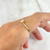Anillo Solitario Churumbela Lineas Paralelas 1.65gr / T6 1/4 / Circon Blanco Blancos Oro Amarillo