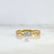 Anillo Solitario Churumbela Linea 2.15gr / T7 1/2 / Circon Blanco Blancos Oro Amarillo