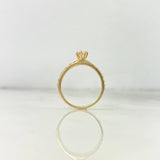 Anillo Solitario Churumbela Puntos 2.1gr / T6 1/2 / Circon Blanco Blancos Oro Amarillo