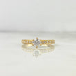 Anillo Solitario Churumbela Puntos 2.1gr / T6 1/2 / Circon Blanco Blancos Oro Amarillo