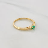 Anillo Solitario Esmeralda 15 Pts 1.7 g / T6 1/2 Oro Amarillo 18K