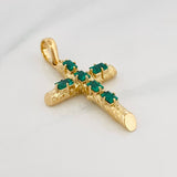Dije Cruz Tronco Esmeraldas 1.22 Qts 4.8 g / 4.3 cm Oro Amarillo 18K