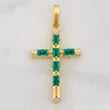 Dije Cruz Tronco Esmeraldas 1.22 Qts 4.8 g / 4.3 cm Oro Amarillo 18K