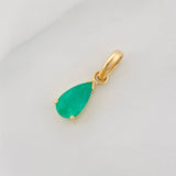Dije Lagrima Esmeraldas 88 Pts 0.9 g / 1.05 cm Oro Amarillo 18K