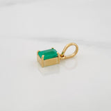 Dije Rectangulo Esmeralda 54 Pts 0.5 g / 1 cm Oro Amarillo 18K