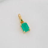 Dije Rectangulo Esmeralda 54 Pts 0.5 g / 1 cm Oro Amarillo 18K