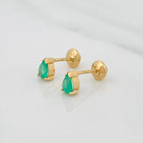 Topos Triangulo Esmeraldas 15 Pts 0.8 g / 4.8 mm Oro Amarillo 18K