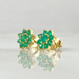 Topos Flor Margarita Esmeraldas 50pts 2.15gr / Oro 18K ©
