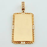 Dije Placa Bordeada 3.6gr / 3.2cm / Oro Amarillo 18K