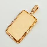 Dije Placa Bordeada 3.6gr / 3.2cm / Oro Amarillo 18K