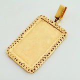 Dije Placa Bordeada 3.6gr / 3.2cm / Oro Amarillo 18K