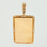 Dije Placa Bordeada 3.6gr / 3.2cm / Oro Amarillo 18K