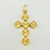 Dije Cruz Trebol 1.2gr / 3.2cm / Oro Amarillo 18K