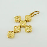 Dije Cruz Trebol 1.15gr / 3.2cm / Oro Amarillo 18K *