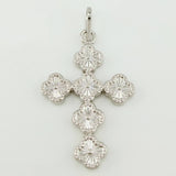 Dije Cruz Trebol 1.25gr / 3.2cm / Oro Blanco 18K ©