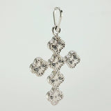 Dije Cruz Trebol 1.3gr / 3.2cm / Oro Blanco 18K *