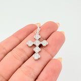 Dije Cruz Trebol 1.25gr / 3.2cm / Oro Blanco 18K *