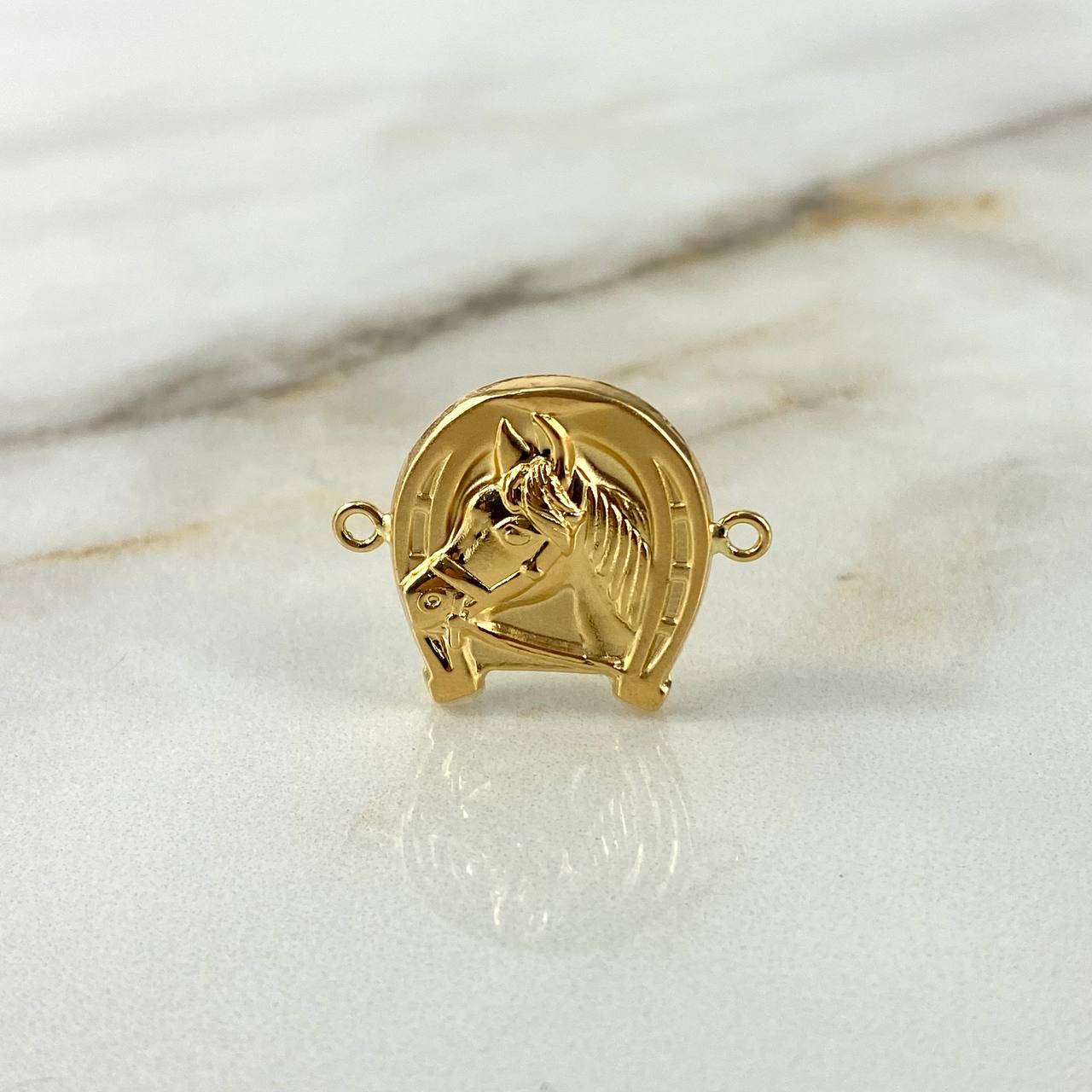 Herraje Herradura de Caballo 2.1gr / 2.5cm / Mate  Oro Amarillo