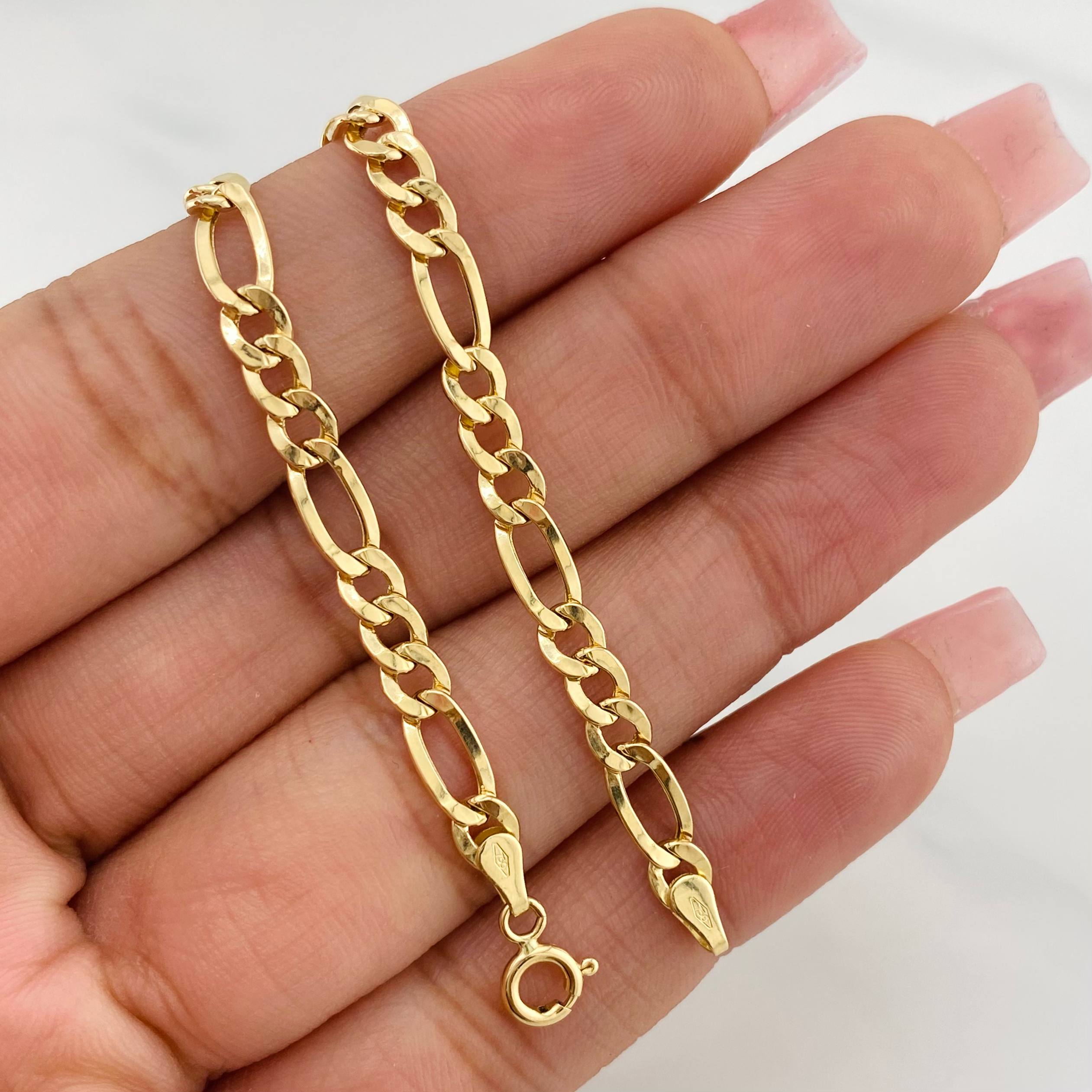 Pulso Figaro 2.3g / 19cm / 4.56mm Oro Amarillo 18K