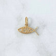 Dije Pez Jesús 0.9gr / 1.3cm-1.3cm / Basteado Oro Amarillo 18K *