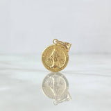 Dije Virgen Milagrosa 0.85gr / 2cm / Circulo Texturizado Oro Amarillo 18K