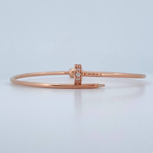 Pulso Aro Clavo 4.85gr / 17cm / Oro Rosa +4 18K $