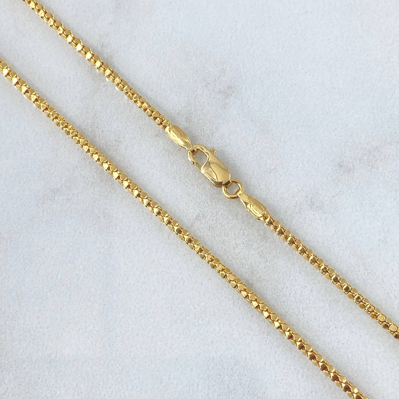 Cadena Veneciana Redonda Diamantada 4.5gr / 45cm / 1.6mm Oro Amarillo +3 18K *
