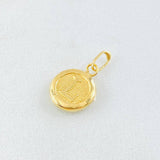 Dije Letra L Circulo Texturizado 0.4gr / 1.5cm / Oro Amarillo 18K *