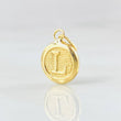 Dije Letra L Circulo Texturizado 0.4gr / 1.5cm / Oro Amarillo 18K *
