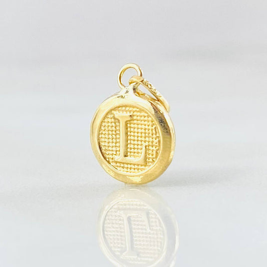 Dije Letra L Circulo 0.4 g / 1.5 cm Oro Amarillo 18K