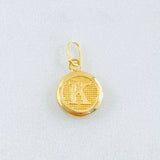 Dije Letra K Circulo Texturizado 0.45gr / 1.5cm / Oro Amarillo 18K