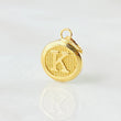 Dije Letra K Circulo Texturizado 0.45gr / 1.5cm / Oro Amarillo 18K