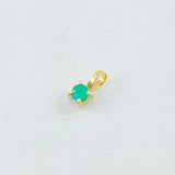 Dije Circulo Esmeralda 10pts 0.2gr / 0.7cm / Oro Amarillo 18K