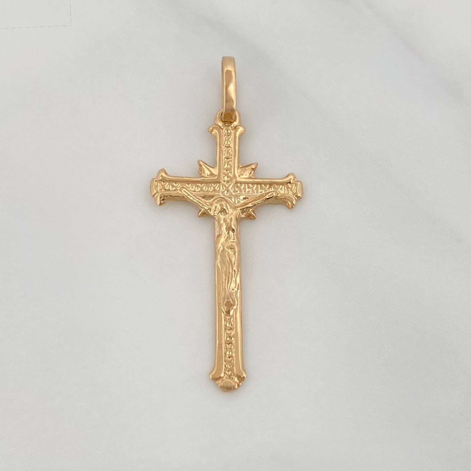 Dije Cruz Cristo 1.4 g / 3.1 cm Oro Amarillo 18K