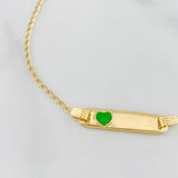 Pulso Bebé Placa Corazon 1.65 g / 15.5 cm / 1.41 mm Oro Amarillo 18K
