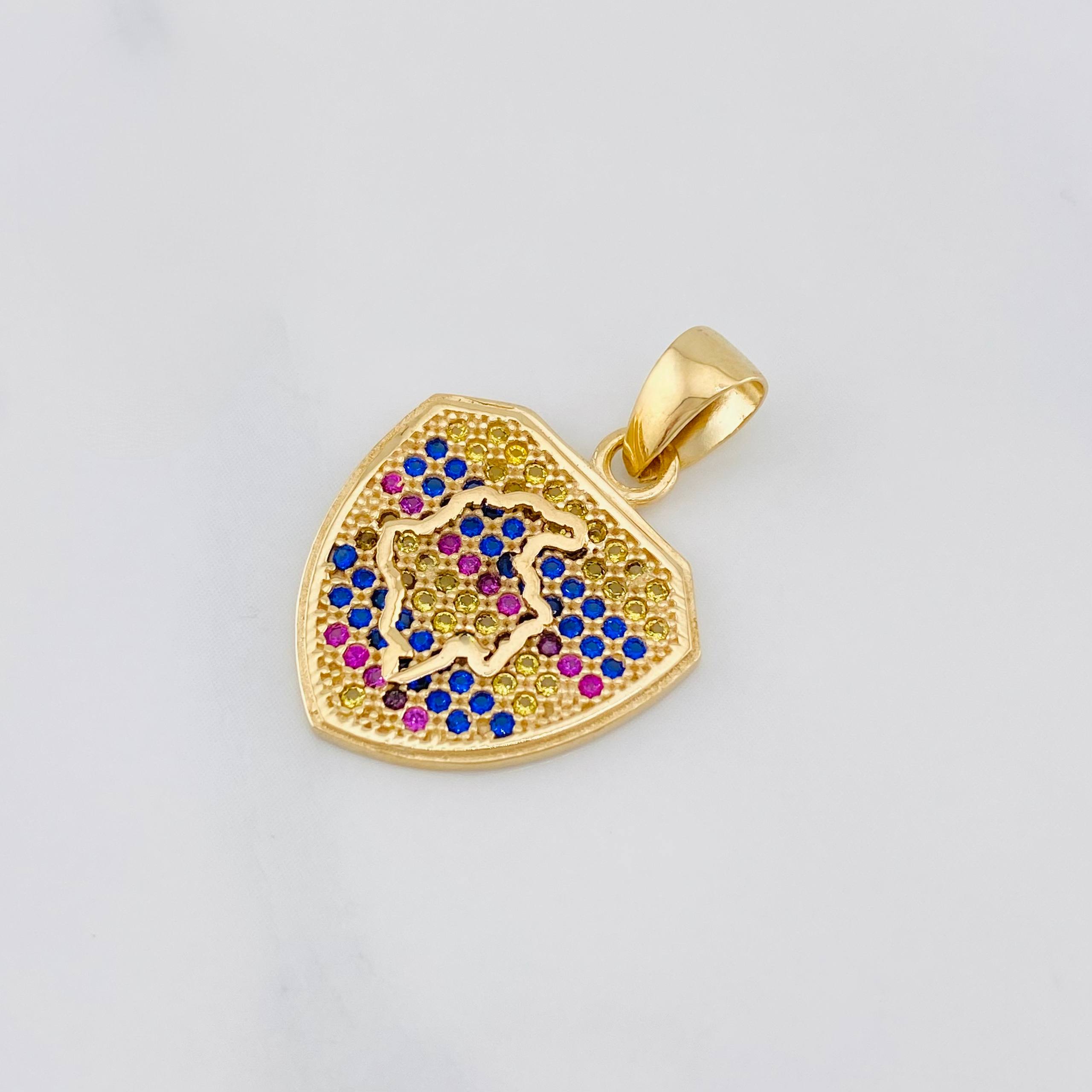 Dije Mapa Colombia 2.7 g / 2.6 cm Oro Amarillo 18K