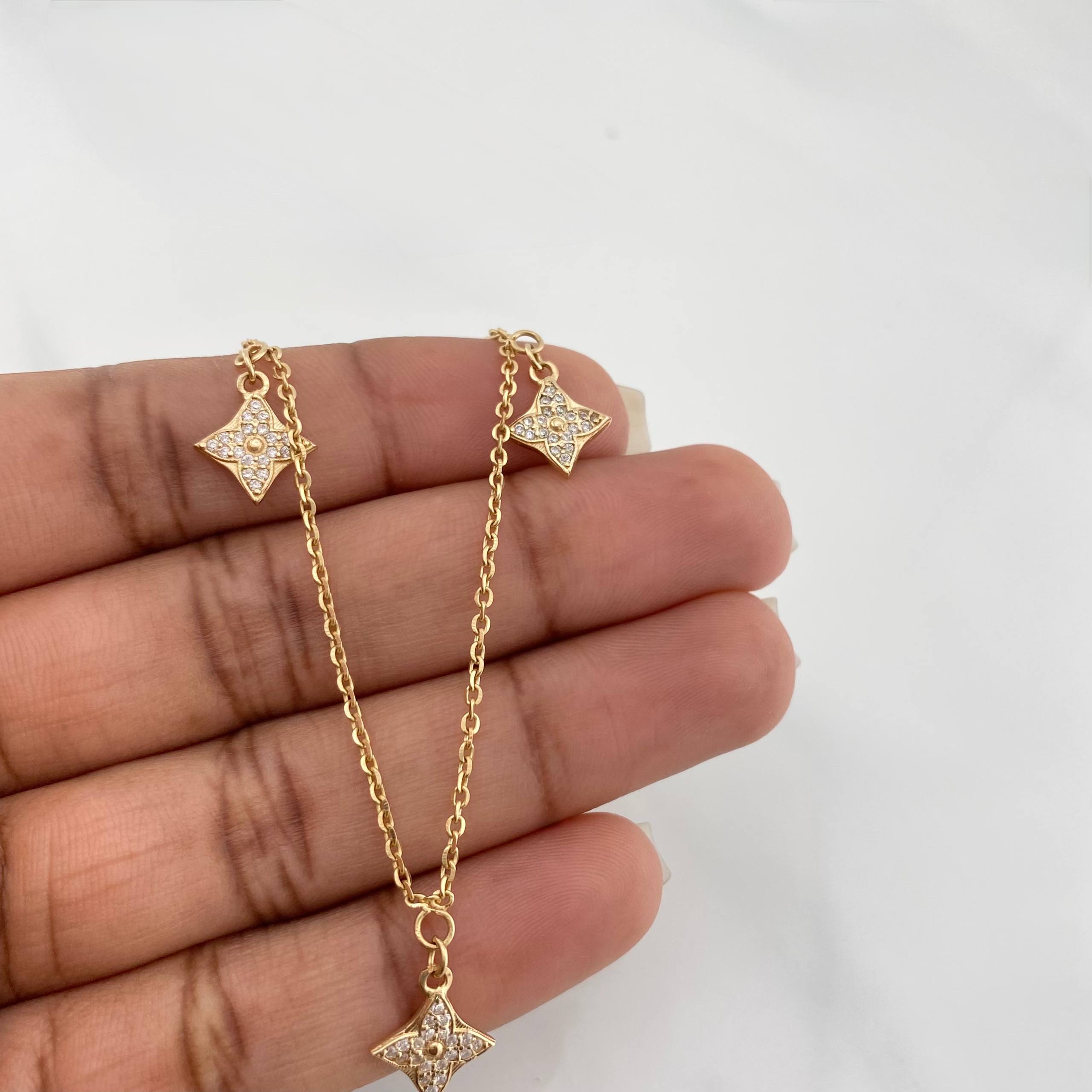 Cadena Aro Seguido Flor 4.7 g / 40.9 cm / 1.53 mm Oro Amarillo 18K