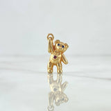 Dije Oso Corazon Liso 1.85gr / 2.2cm / Circones Rojo Azules Oro Amarillo 18K *
