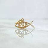 Dije Pez Jesús 0.9gr / 1.3cm-1.3cm / Basteado Oro Amarillo 18K *