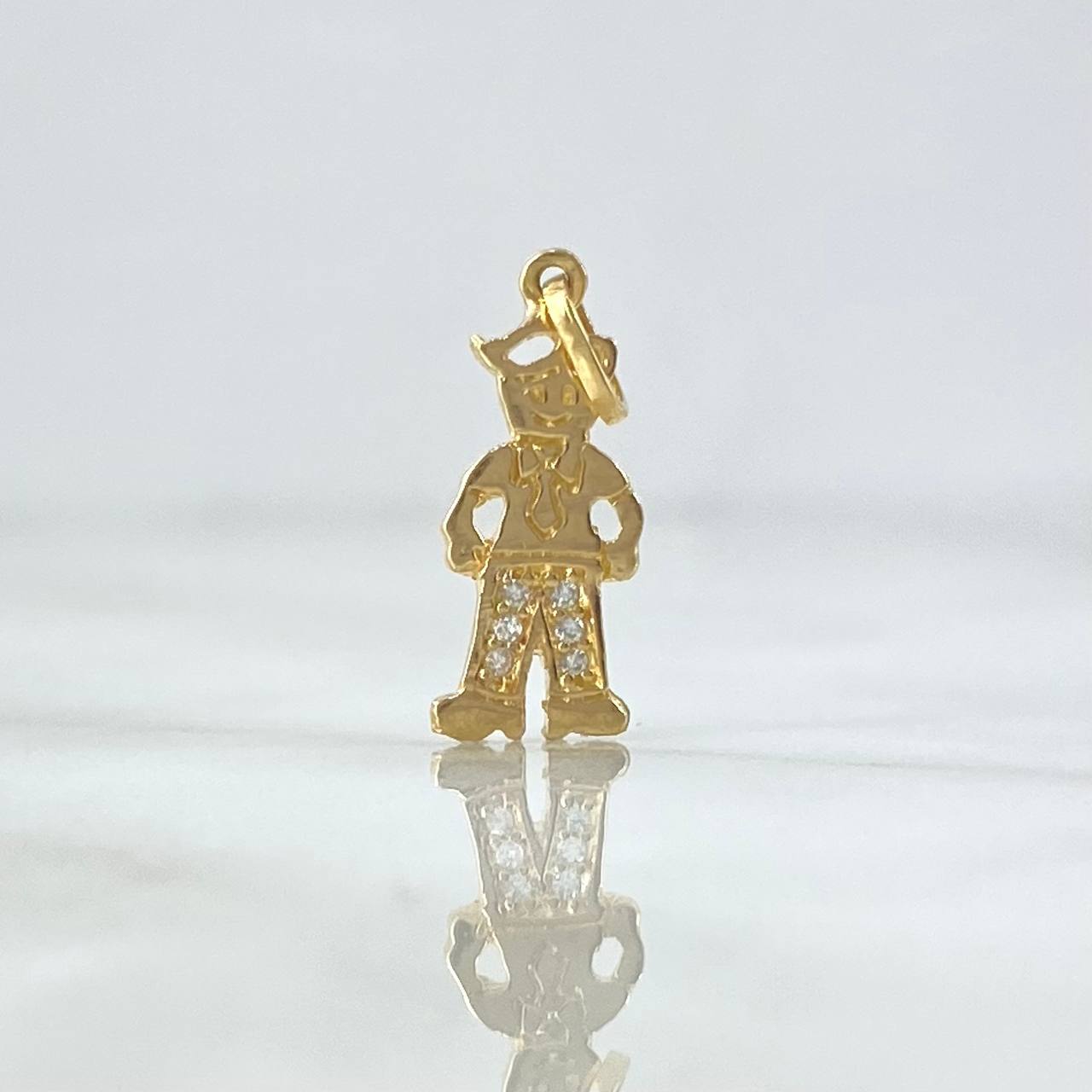 Dije Papá 0.85gr / 2cm / Circones Blancos Oro Amarillo 18K *