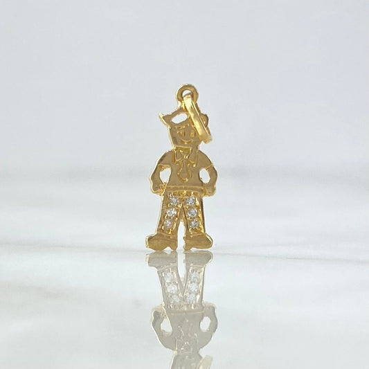 Dije Papá 0.85gr / 2cm / Circones Blancos Oro Amarillo 18K *