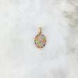 Dije Virgen Maria 1.9gr / 2.4cm / Ovalo Circones Colores Dos Oros Amarillo Blanco *