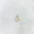 Dije Rombo 0.4gr / 1.4cm / Circones Blancos Oro Amarillo *