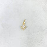 Dije Rombo 0.4gr / 1.4cm / Circones Blancos Oro Amarillo *