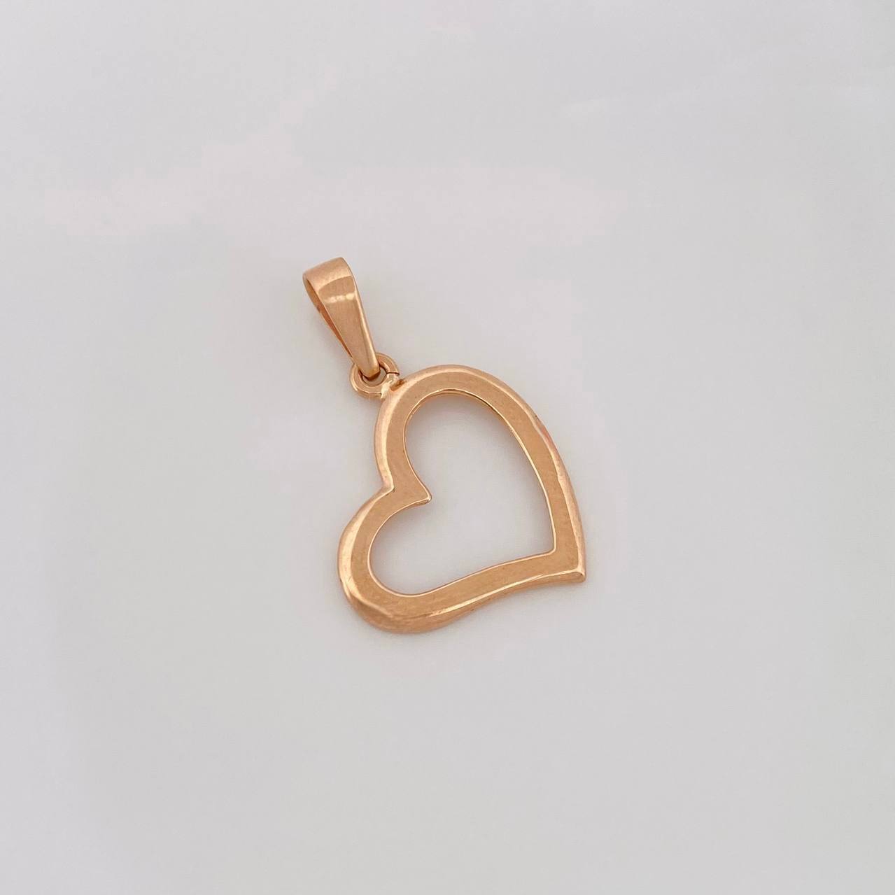 Dije Silueta Corazón 1.55g / 2.7cm Oro Rosa 18K