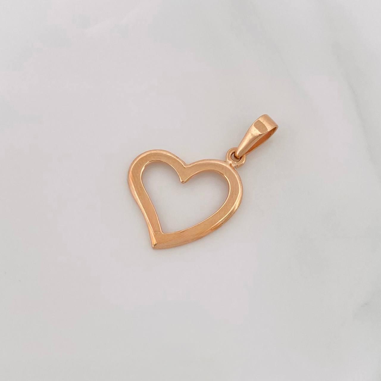 Dije Silueta Corazón 1.55g / 2.7cm Oro Rosa 18K