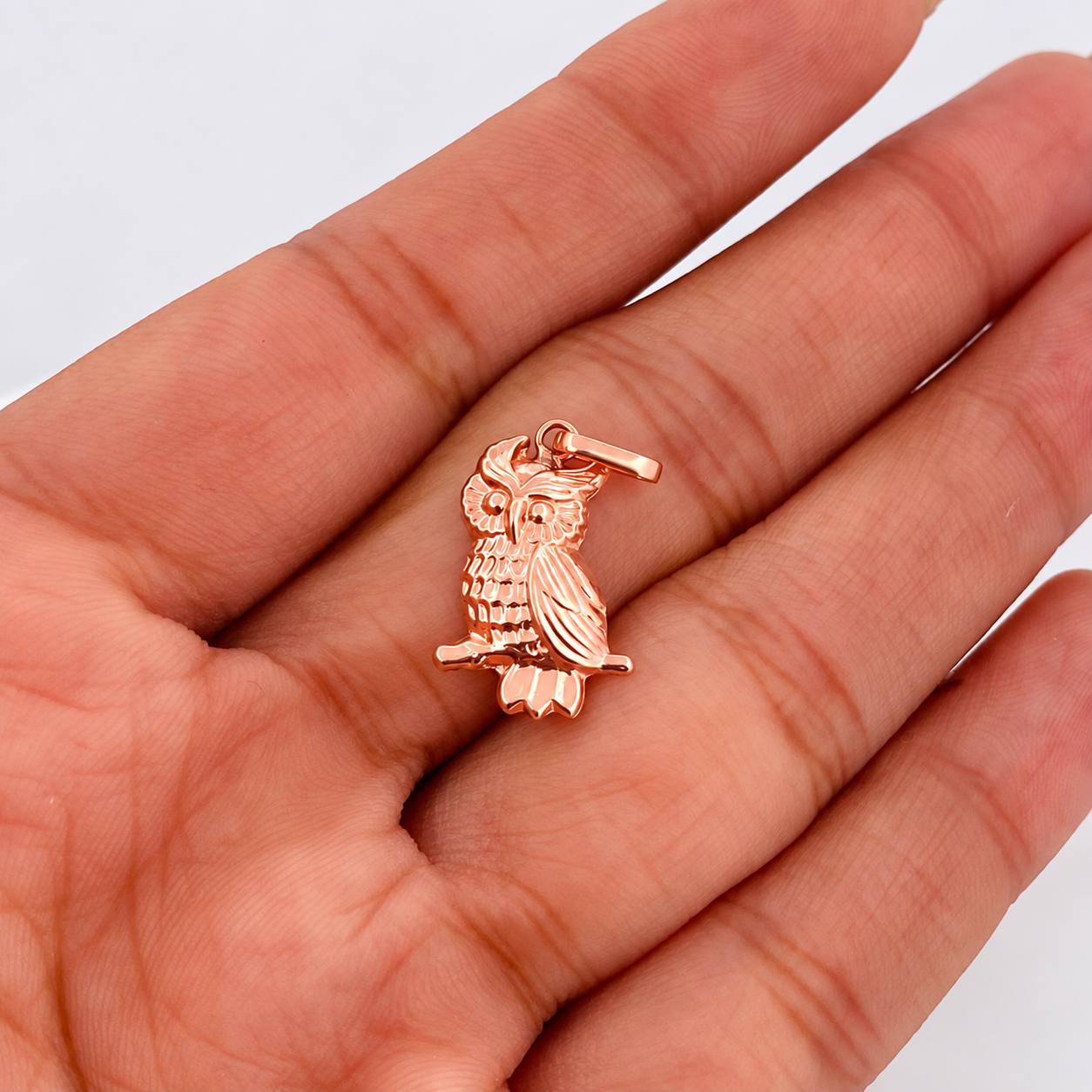 Dije Búho 0.8g / 2.3cm Oro Rosa 18K