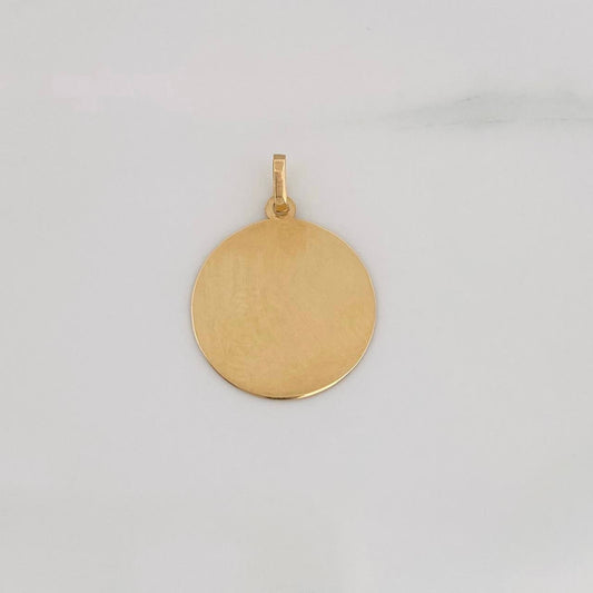 Dije Placa Circulo 1.05g / 2.1cm Oro Amarillo 18K