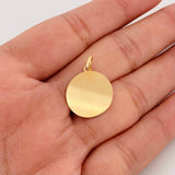 Dije Placa Circulo 1.05g / 2.1cm Oro Amarillo 18K