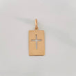 Dije Placa Cruz 0.8g / 2.7cm Oro Rosa 18K